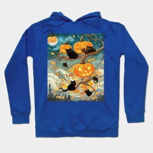 Halloween Preparation The Black Cat And Pumpkin Patch Hoodie